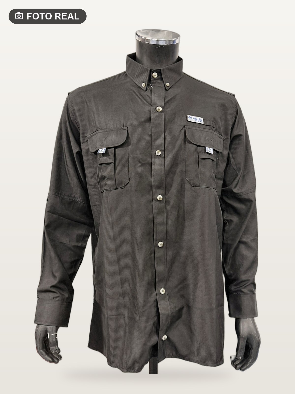 Camisa Táctica Convertible color Negro, foto real