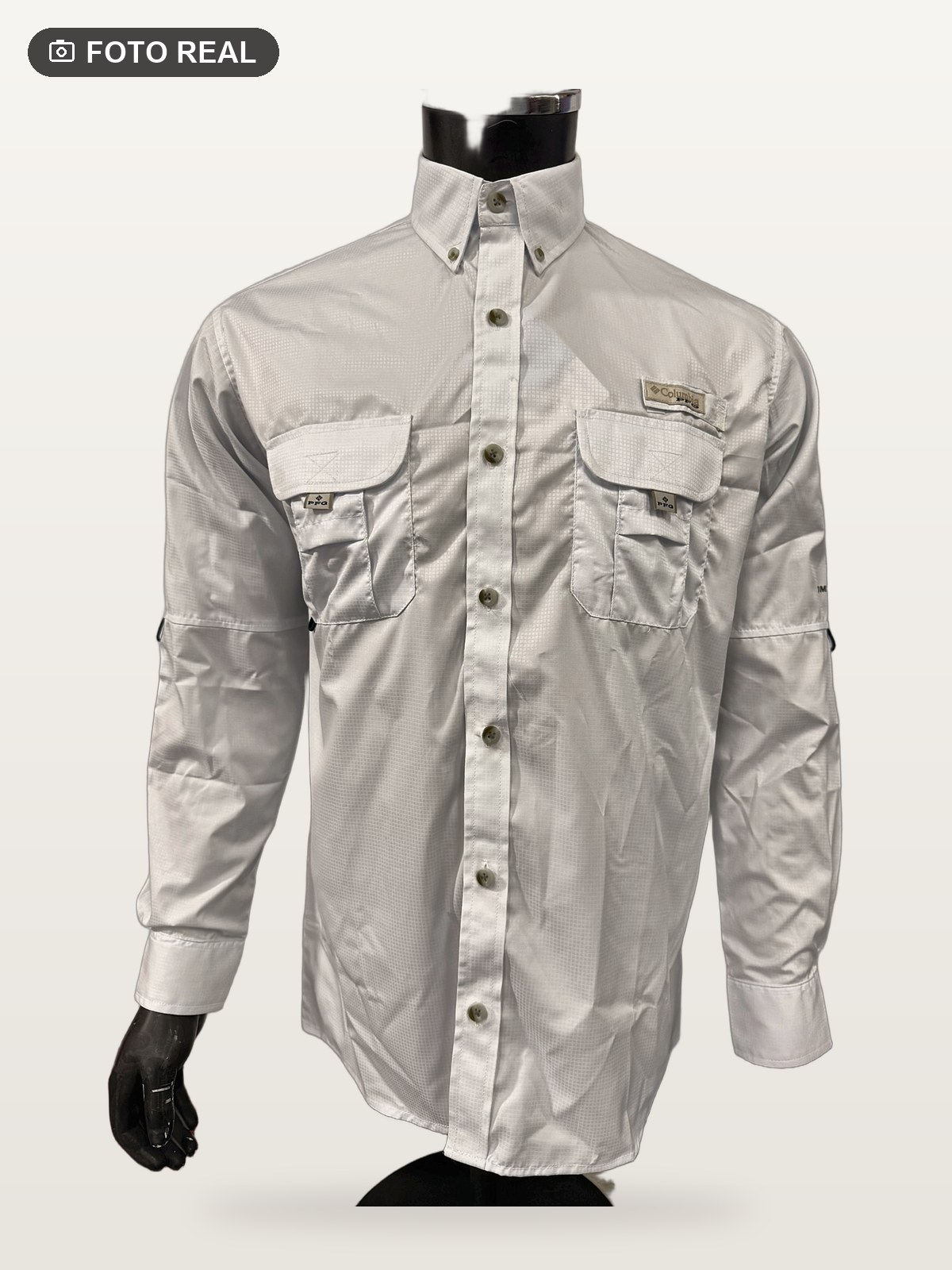 Camisa Táctica Convertible color Blanco, foto real