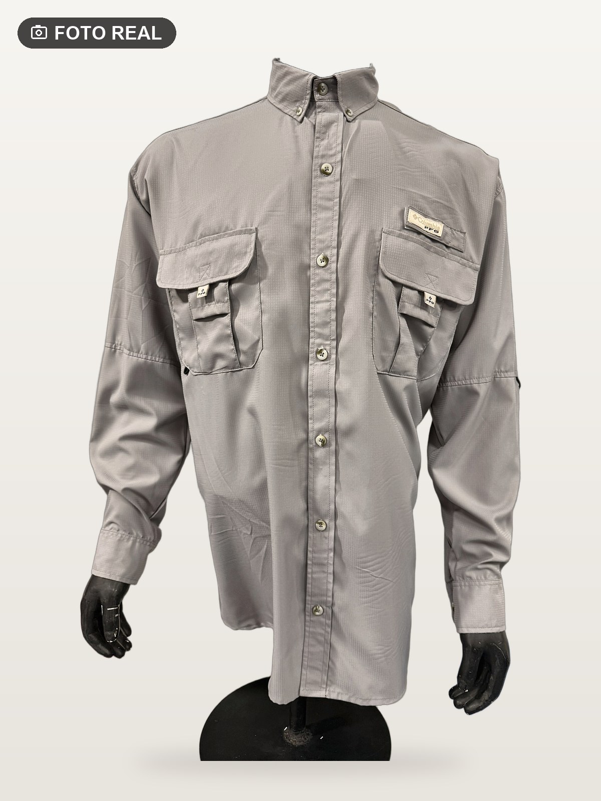 Camisa Táctica Convertible color Gris, foto real