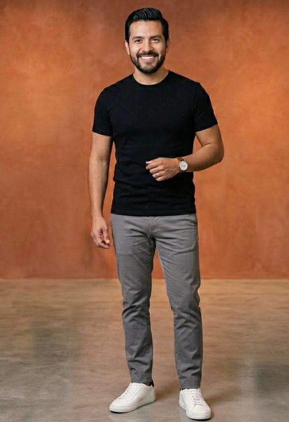 Playera color Negro, foto real