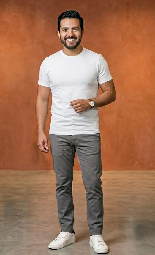 Playera color Blanco, foto real