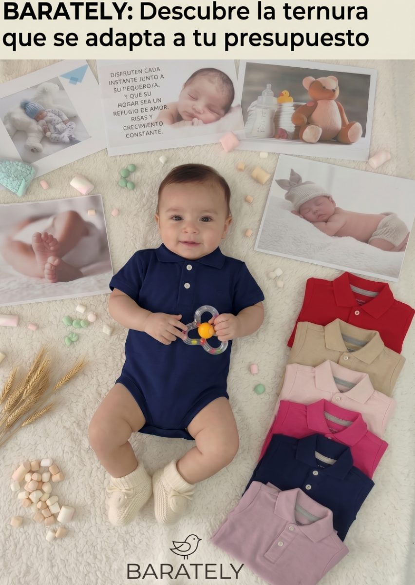 BODY TIPO POLO PARA BEBÉ EN TEJIDO PREMIUM