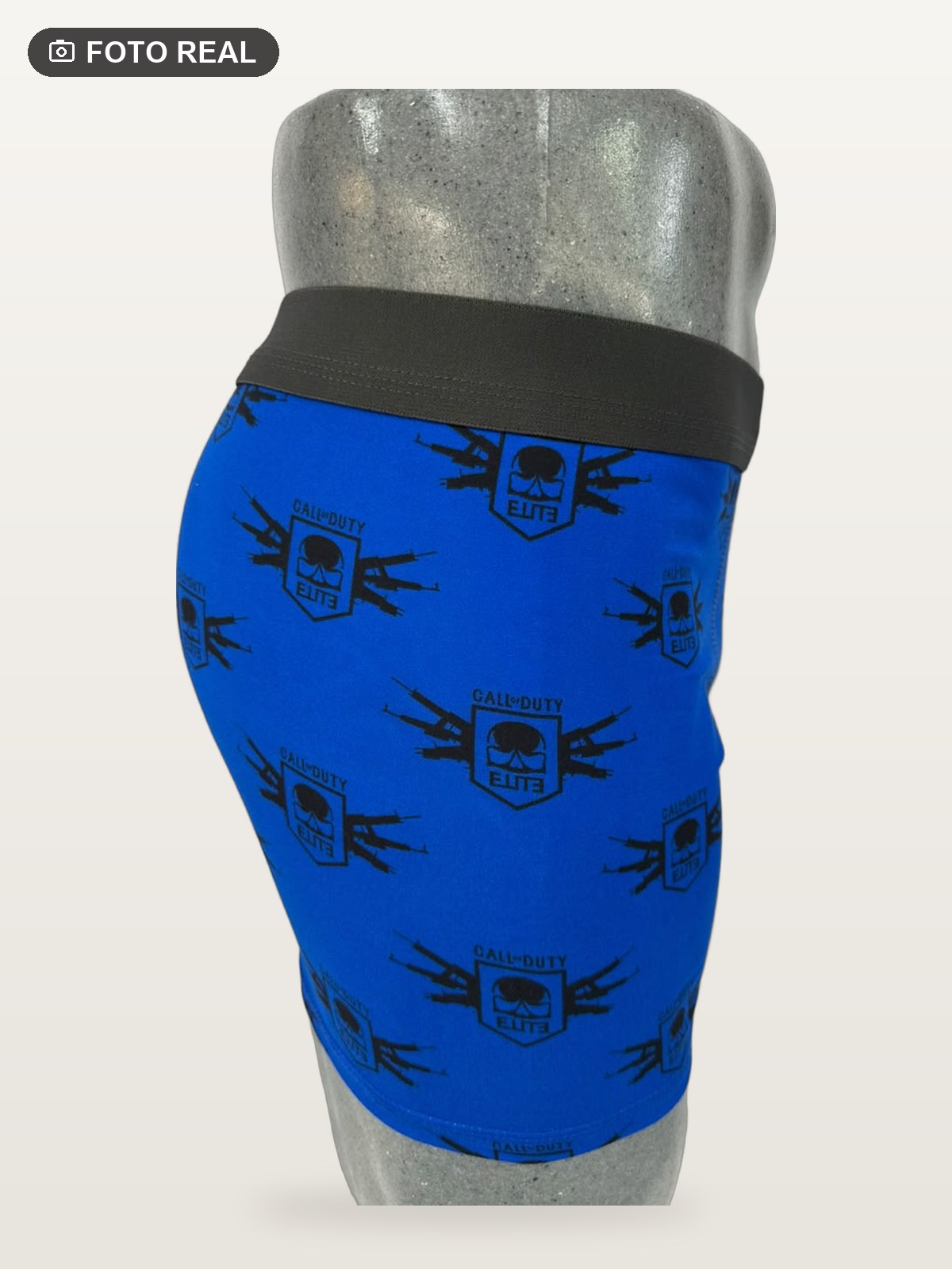 Boxer Brief Talla Grande Calavera Militar Azul Rey vista 3