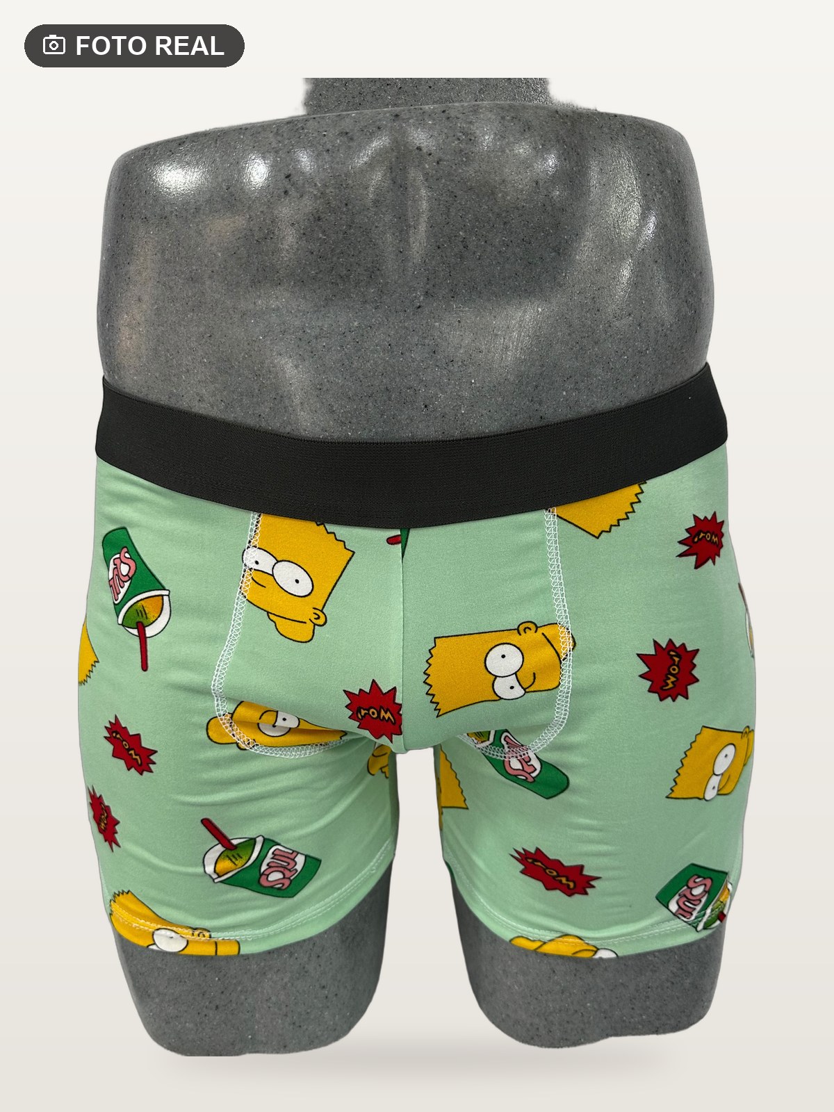 Boxer Brief Talla Grande color Bart Fondo Menta, foto real