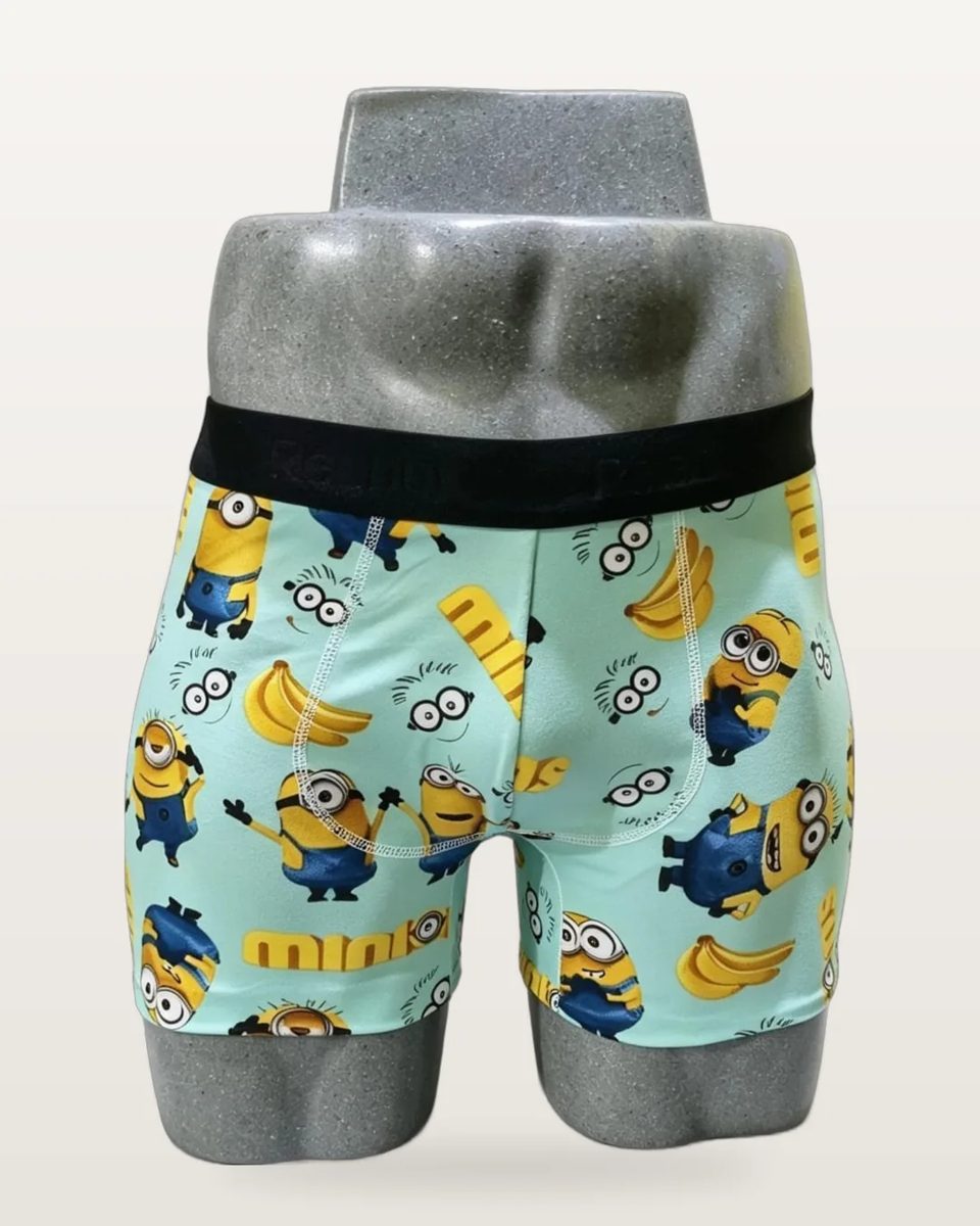 Boxer Brief Barately color Minions Fondo Menta, foto real