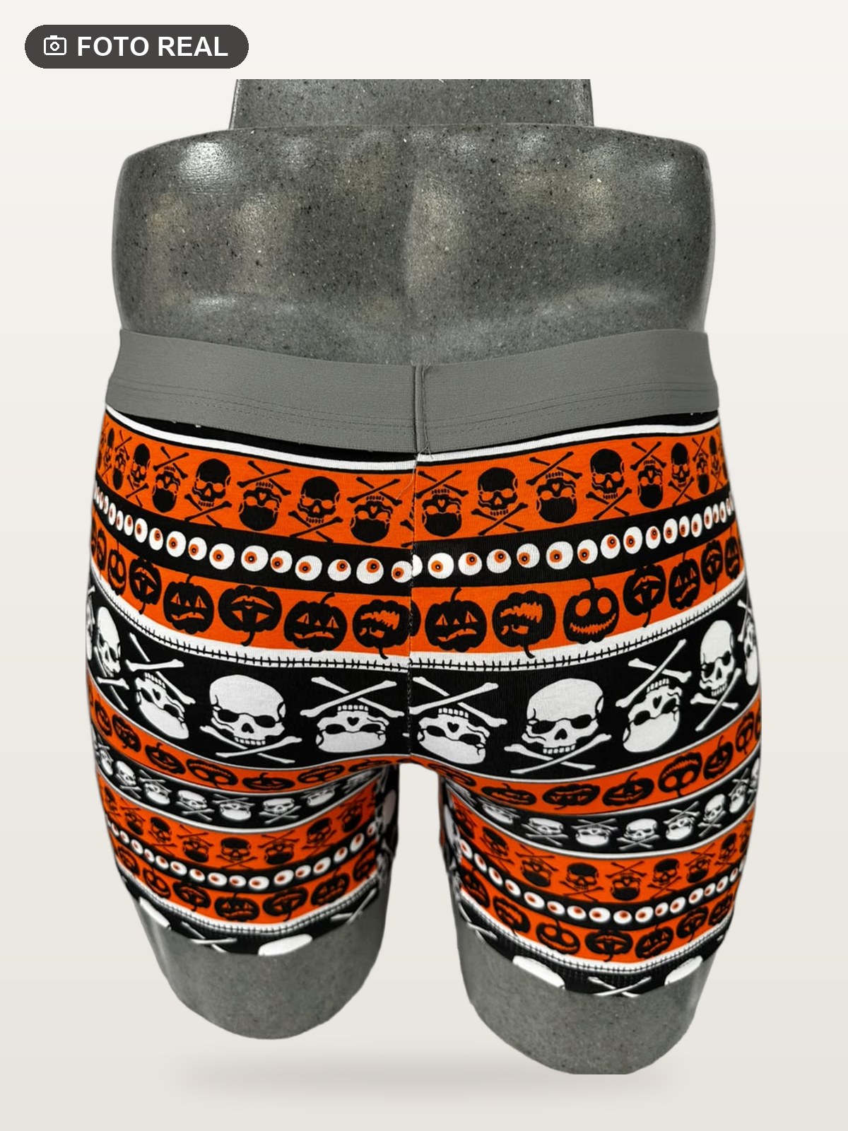 Boxer Brief Talla Grande Calaveras Halloween Naranja vista 2