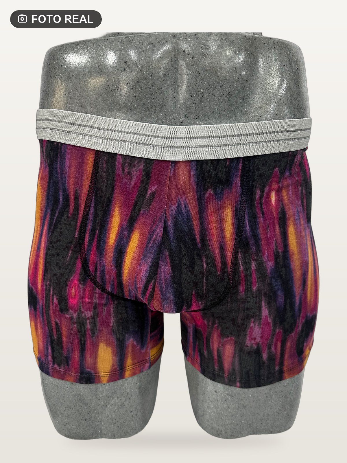 Boxer Brief Talla Grande color Llamas Rosa Y Morado, foto real