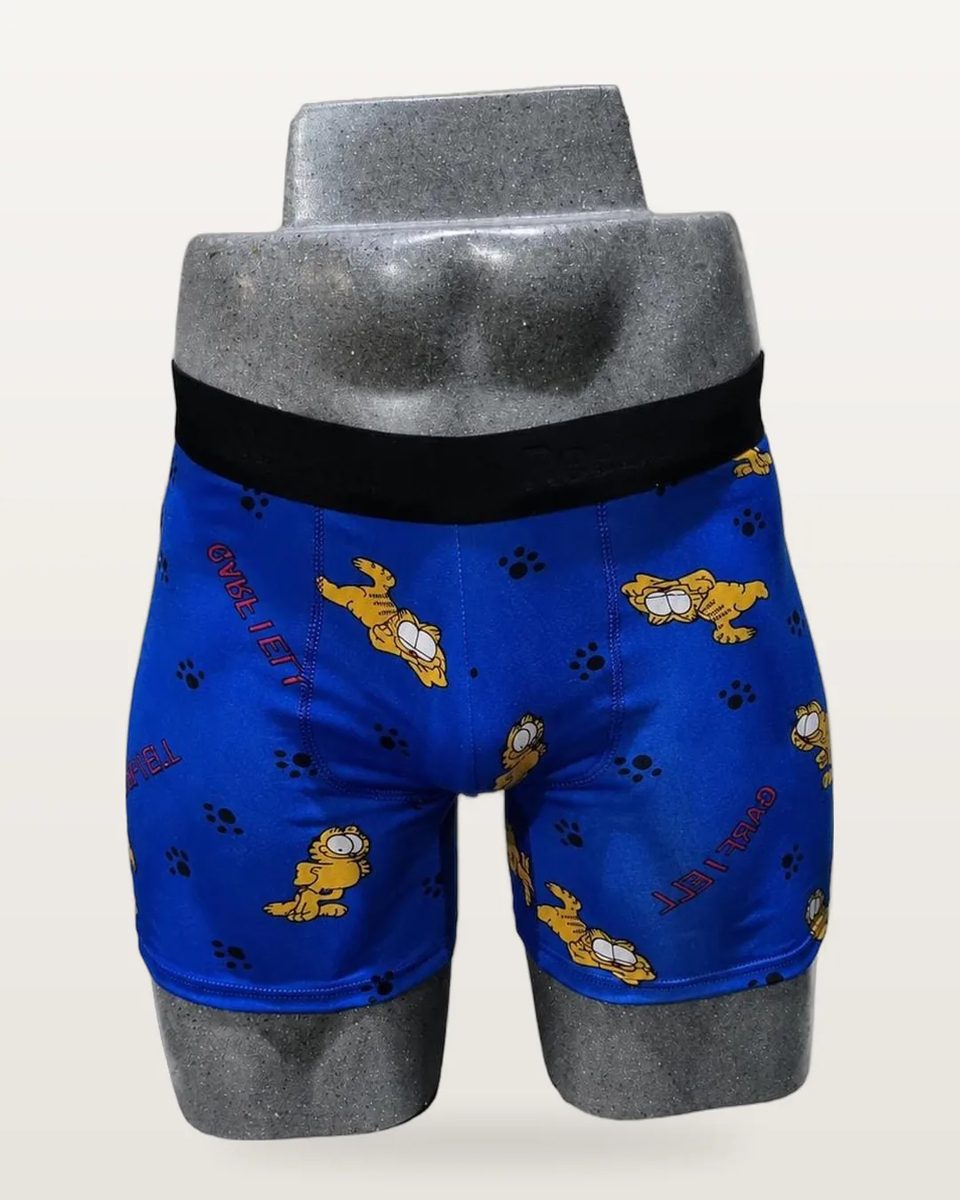 Boxer Brief Barately color Garfield Fondo Azul Rey, foto real