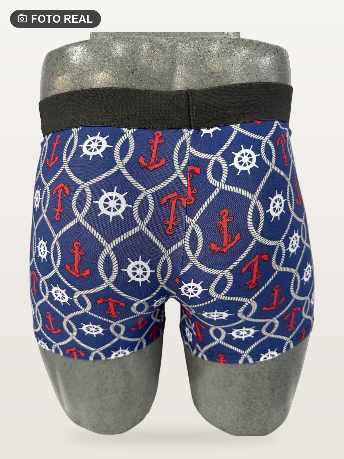 Boxer Brief Talla Grande Anclas Fondo Azul Marino vista 2