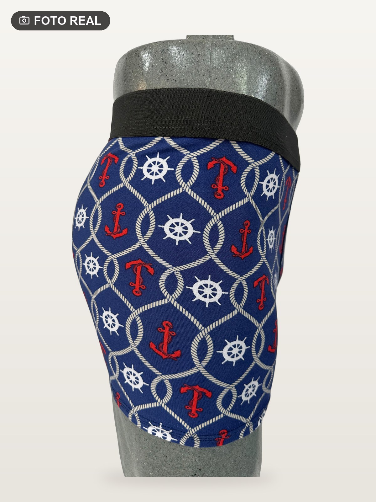 Boxer Brief Talla Grande Anclas Fondo Azul Marino vista 3