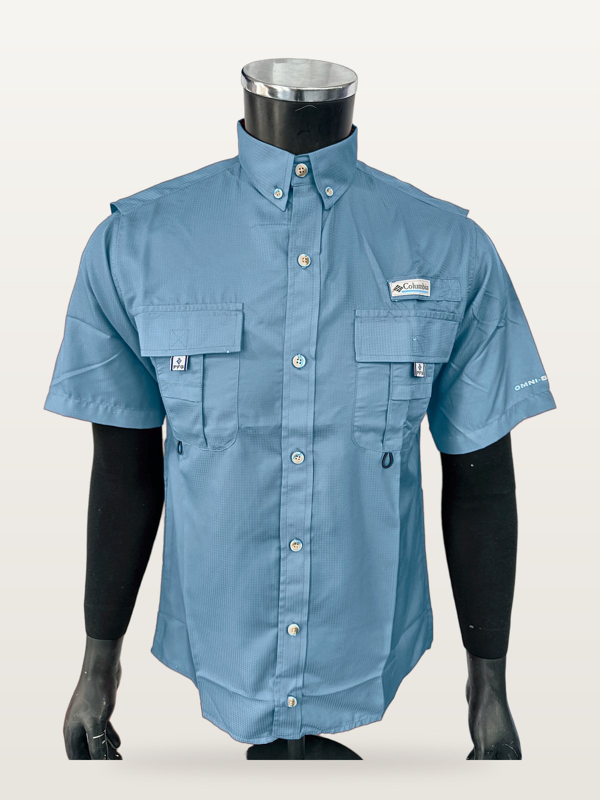 Camisa Táctica Manga Corta color Celeste, foto real