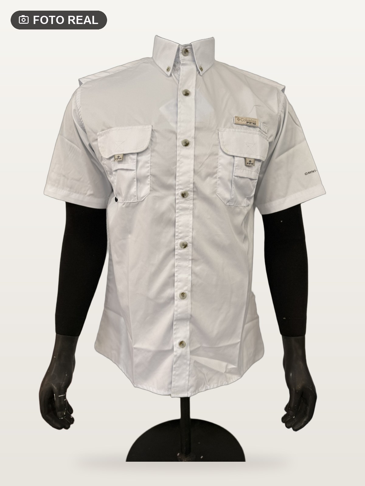 Camisa Táctica Manga Corta color Blanco, foto real