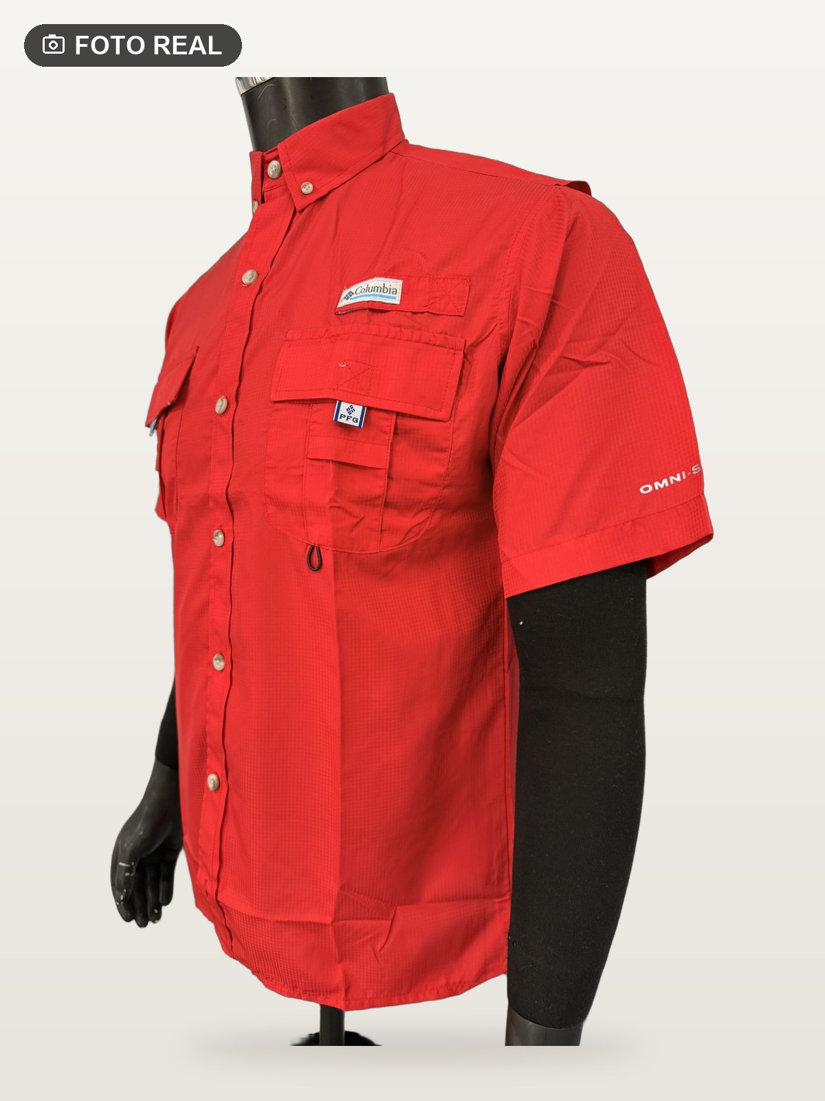 Camisa Táctica Manga Corta Rojo vista 2