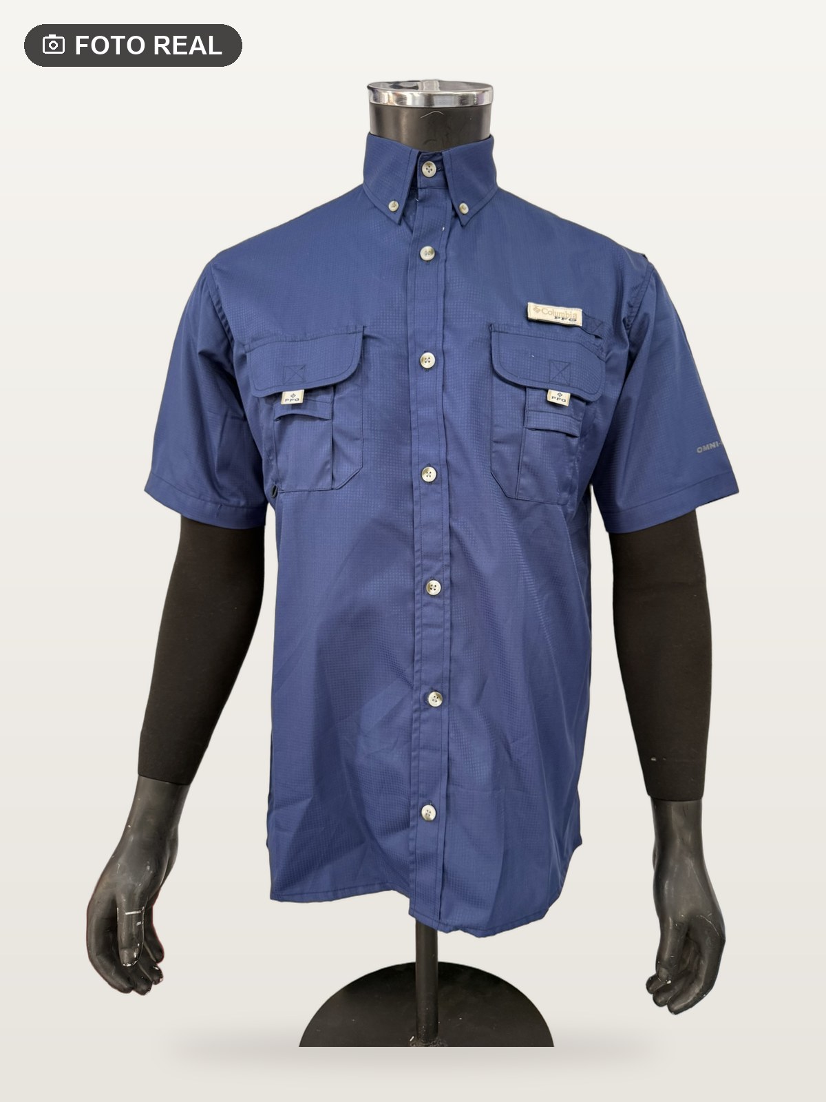 Camisa Táctica Manga Corta color Azul Marino, foto real