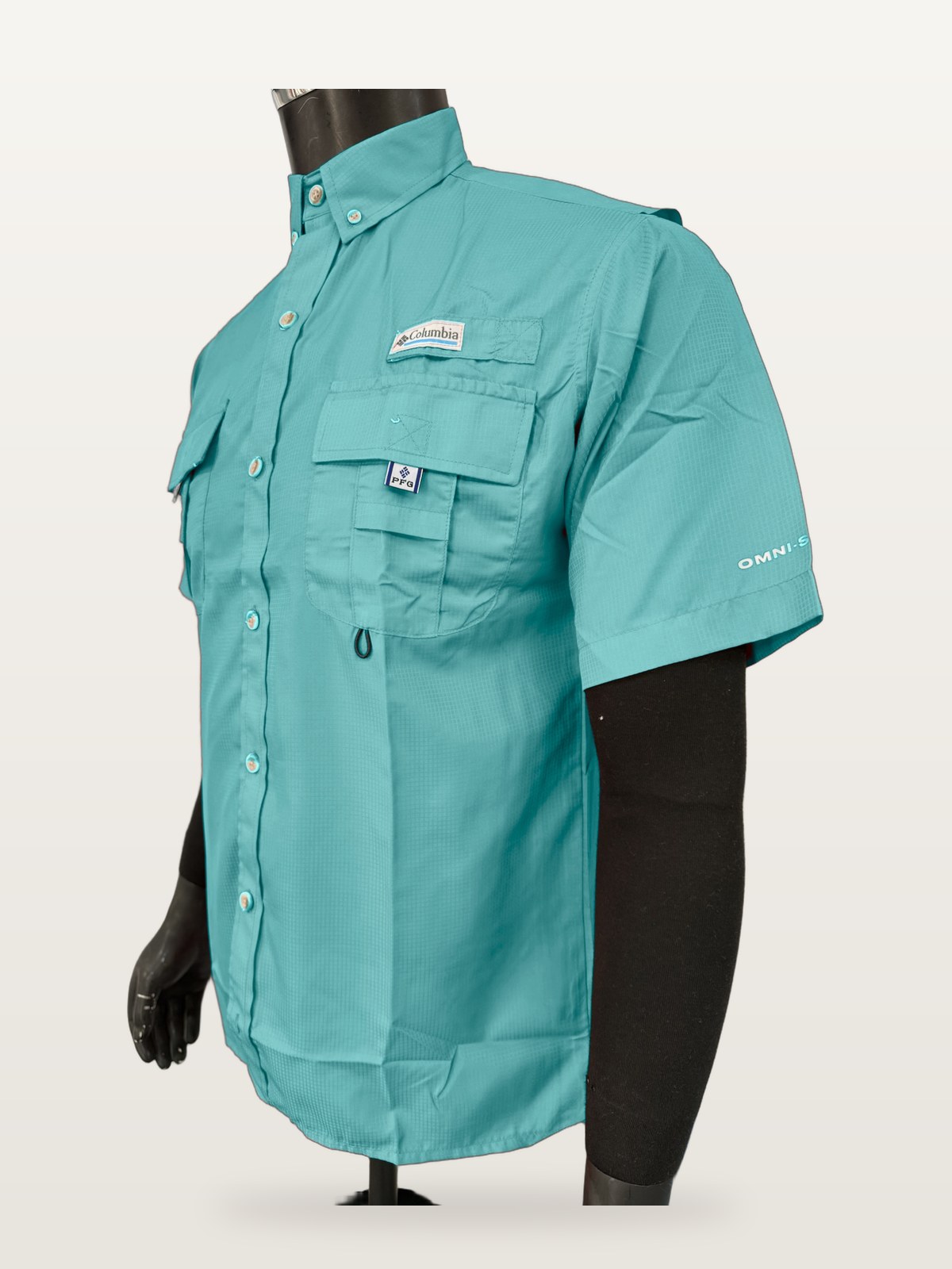 Camisa Táctica Manga Corta Celeste Aqua vista 2