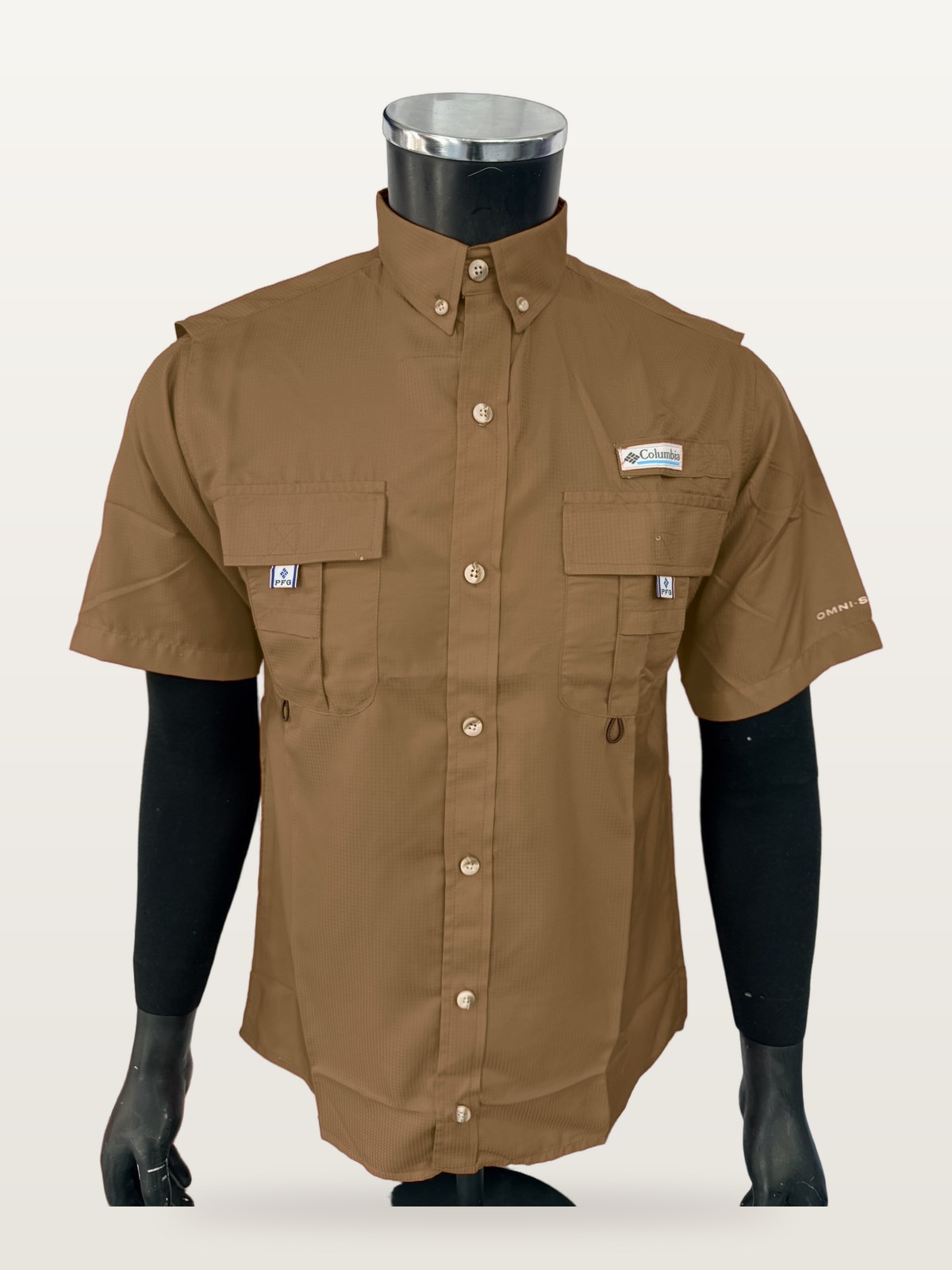 Camisa Táctica Manga Corta color Khaki, foto real