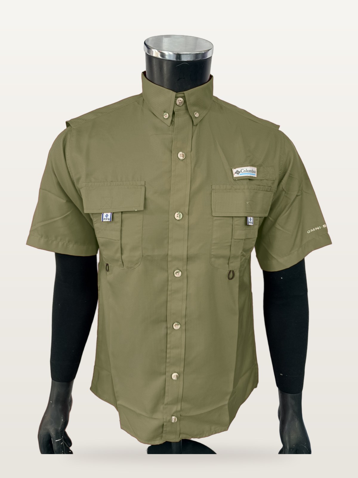 Camisa Táctica Manga Corta color Verde Olivo, foto real