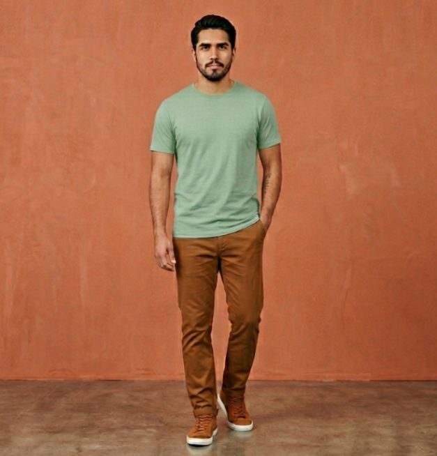 Playera color Verde Pastel, foto real