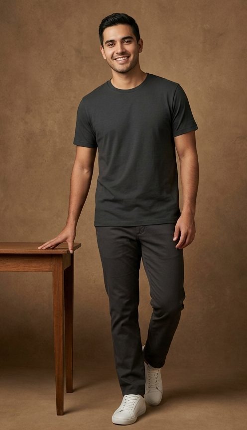 Playera color Oscuro, foto real