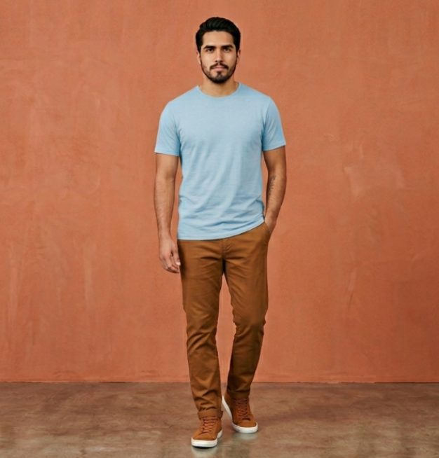 Playera color Azul Claro, foto real