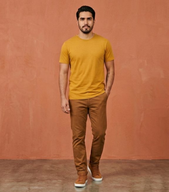 Playera color Mostaza, foto real
