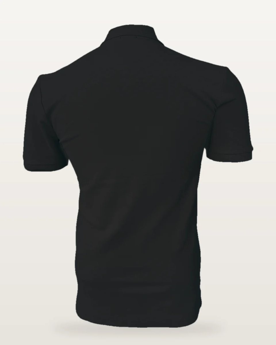 Polo Piqué Manga Corta Negro vista 3