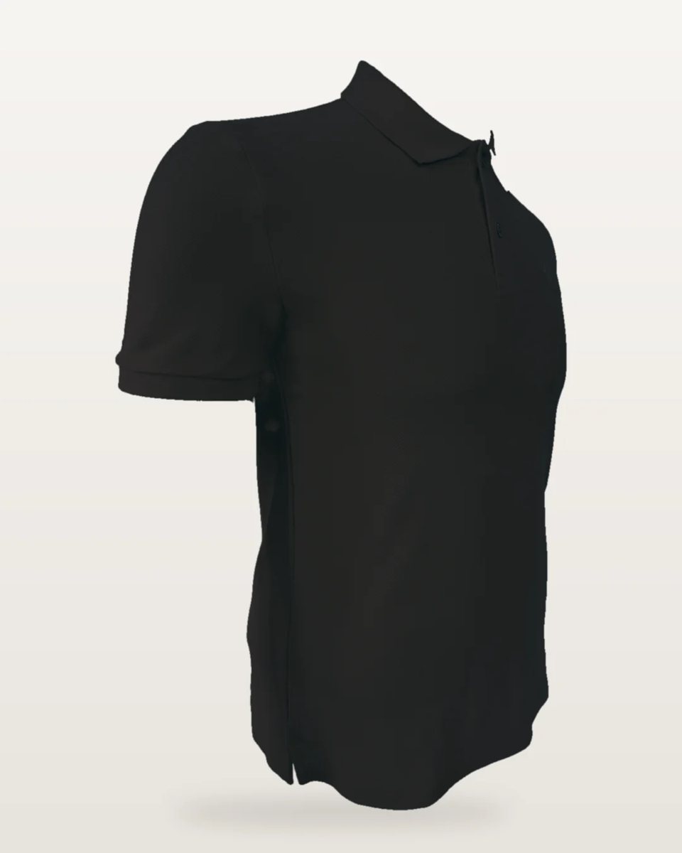 Polo Piqué Manga Corta Negro vista 2