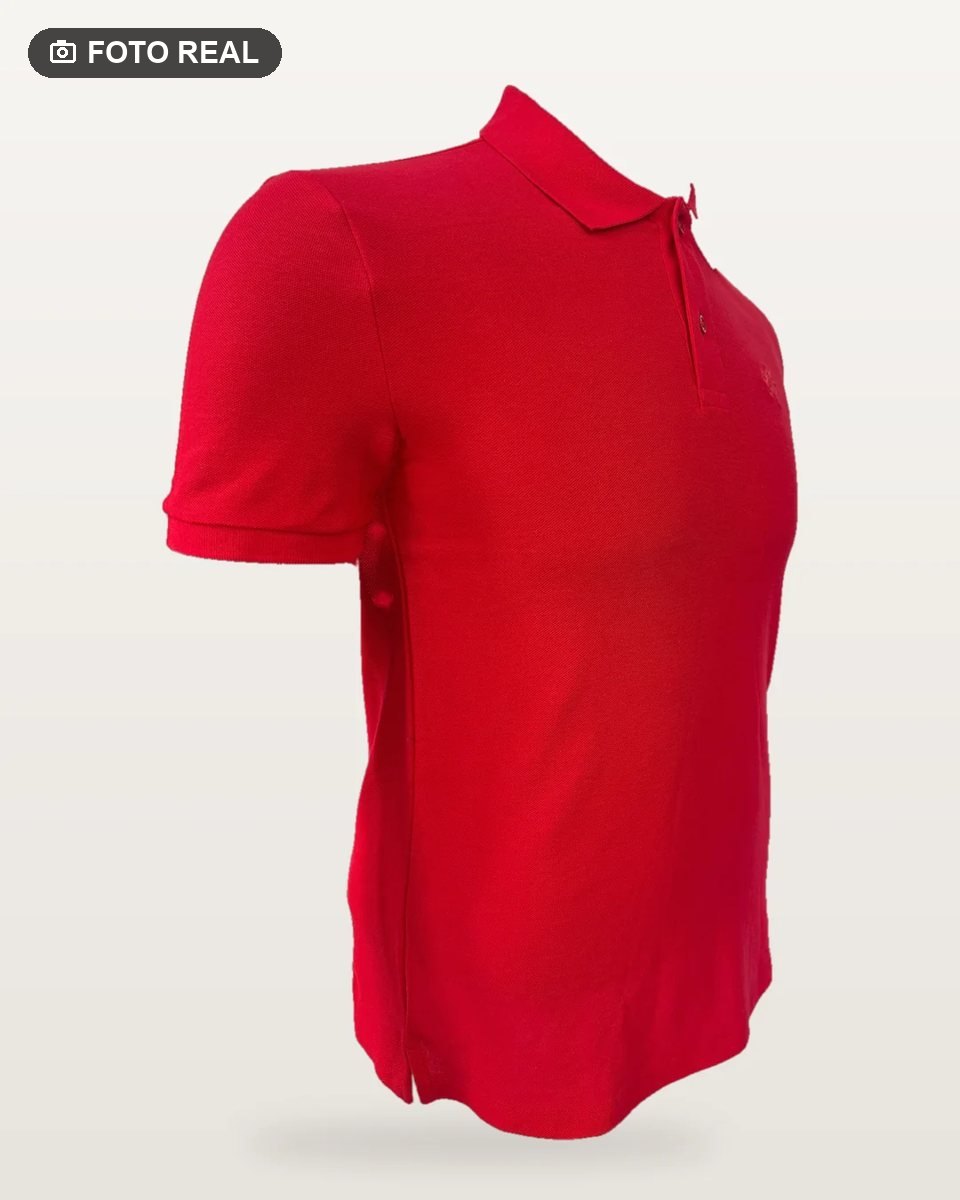 Polo Piqué Manga Corta Rojo vista 2