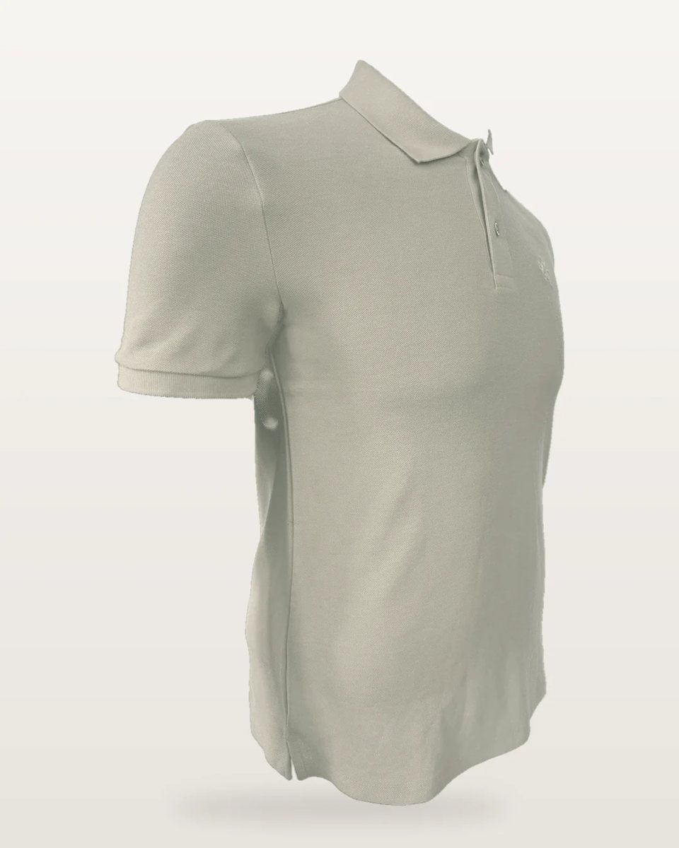 Polo Piqué Manga Corta Beige vista 2
