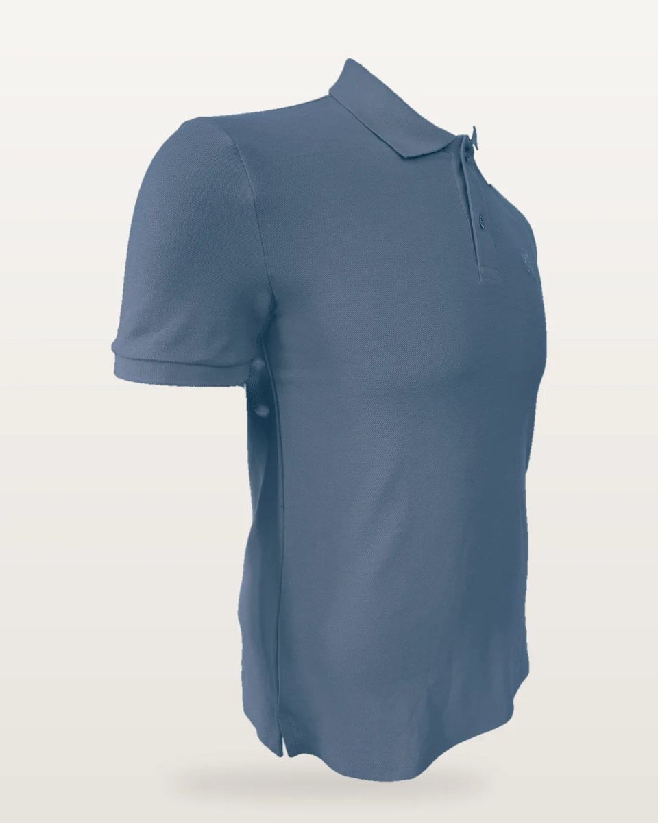 Polo Piqué Manga Corta Azul Acero vista 2