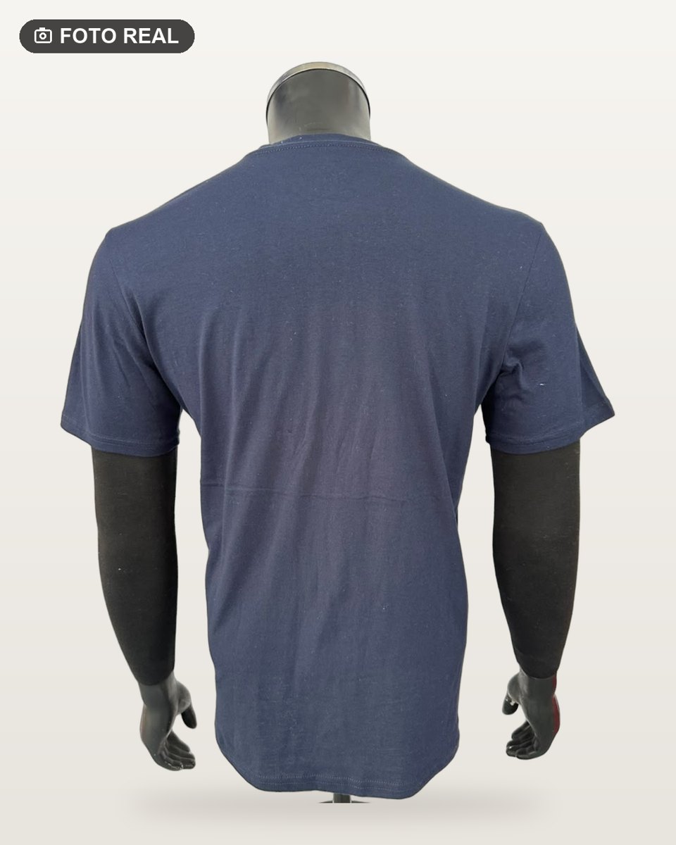 Playera Polo Cuello Chino Azul Marino vista 3